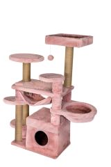 Dubex 65x108x129 cm Kedi Oyun Evi ve Tırmalama Platformu Pembe
