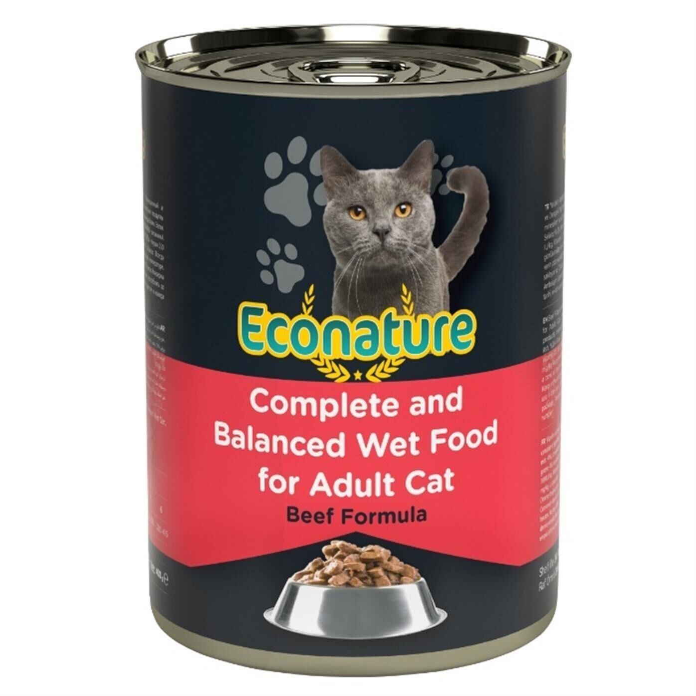 Econature Sığır Etli Yetişkin Kedi Konservesi 400 Gr