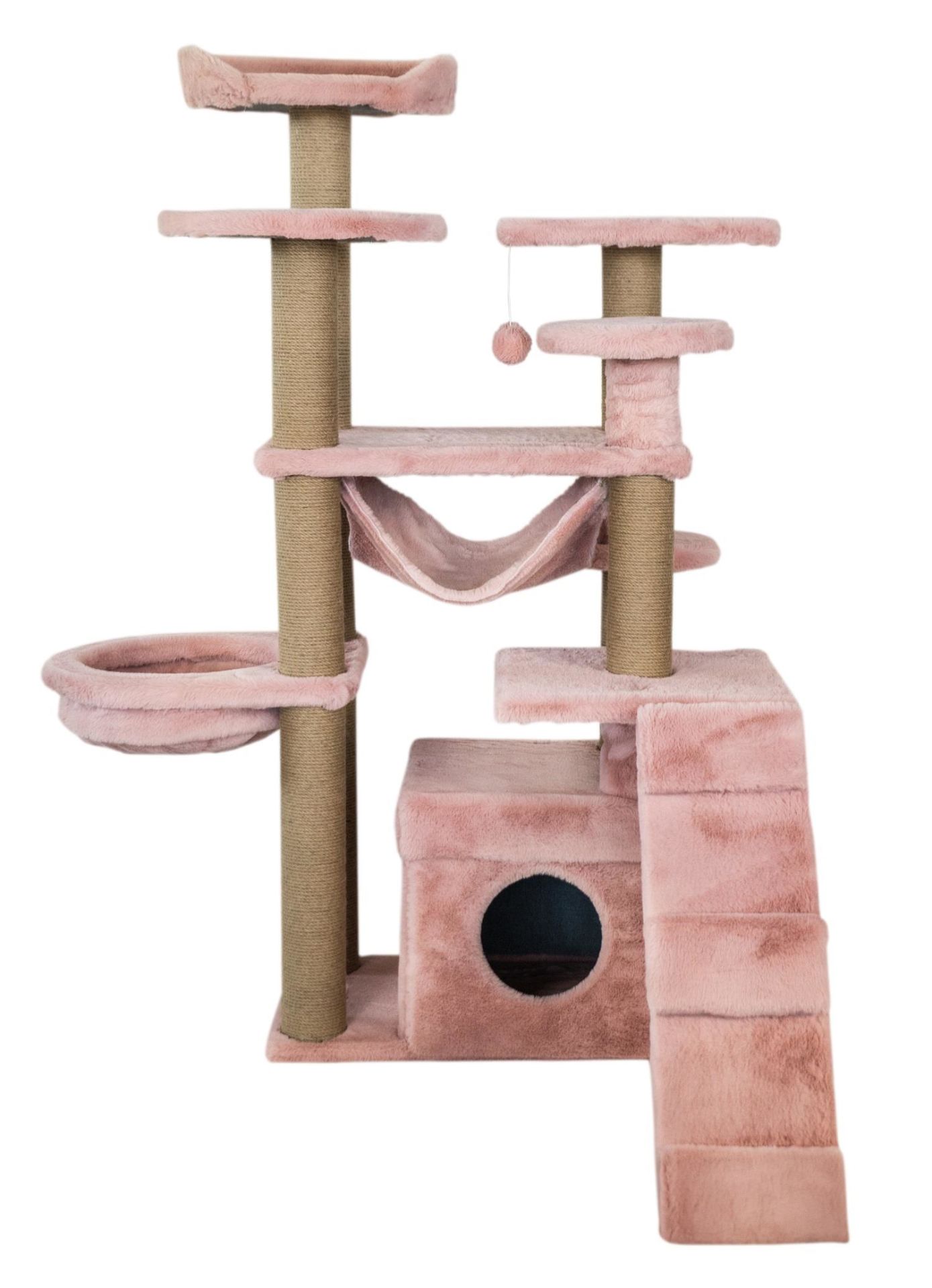 Dubex 122x108x144 cm Kedi Oyun Evi ve Tırmalama Platformu Pembe