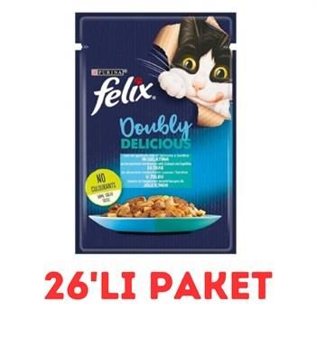 Felix Çifte Lezzet Somon Ve Sardalyalı Yaş Kedi Maması 85 Gr 26'Lı Paket