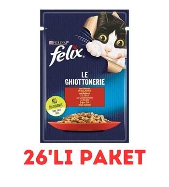 Felix Jöle İçinde Sığır Etli Yetişkin Kedi Konservesi 85 Gr 26'Lı Paket