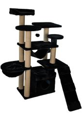 Dubex 122x108x144 cm Kedi Oyun Evi ve Tırmalama Platformu Siyah