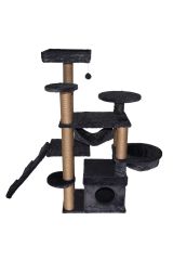 Dubex 55x160x124 cm Kedi Oyun Evi ve Tırmalama Platformu Gri