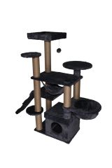 Dubex 55x160x124 cm Kedi Oyun Evi ve Tırmalama Platformu Gri