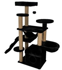 Dubex 55x160x124 cm Kedi Oyun Evi ve Tırmalama Platformu Siyah