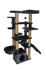 Dubex 55x160x173 cm Kedi Oyun Evi ve Tırmalama Platformu Gri