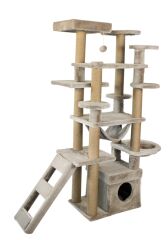 Dubex 55x160x173 cm Kedi Oyun Evi ve Tırmalama Platformu Bej