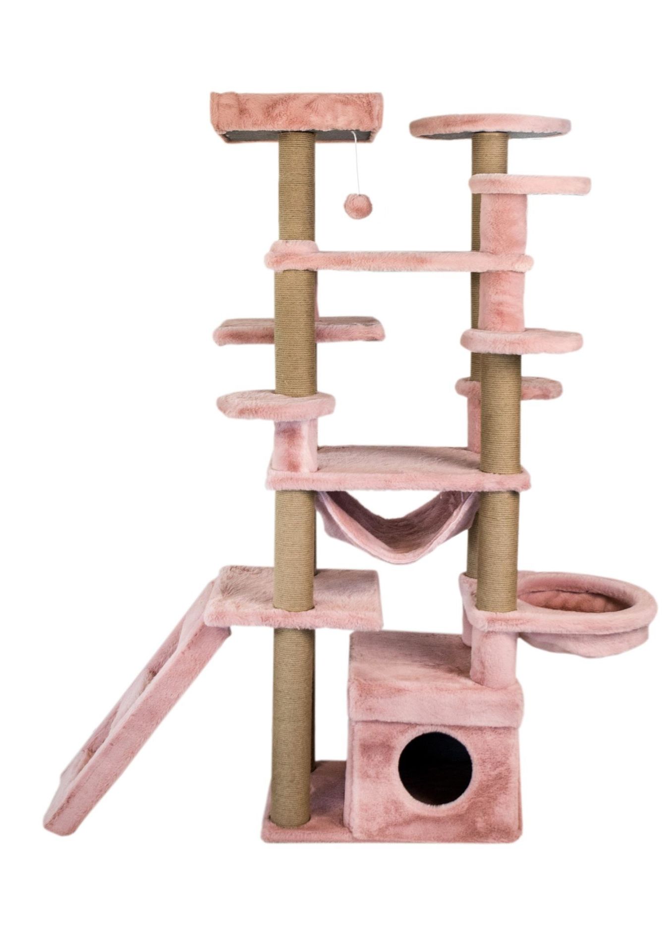Dubex 55x160x173 cm Kedi Oyun Evi ve Tırmalama Platformu Pembe