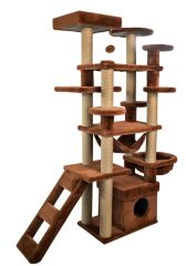 Dubex 55x160x173 cm Kedi Oyun Evi ve Tırmalama Platformu Tarçın