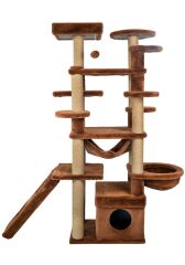 Dubex 55x160x173 cm Kedi Oyun Evi ve Tırmalama Platformu Tarçın