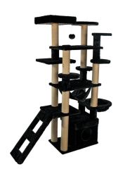 Dubex 55x160x173 cm Kedi Oyun Evi ve Tırmalama Platformu Siyah
