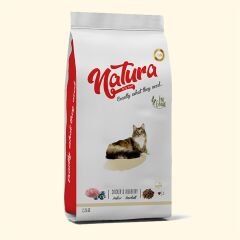 Natura Düşük Tahıllı Tavuk_Yabanmersini Evde Yaşayan Kedi Maması2,25Kg
