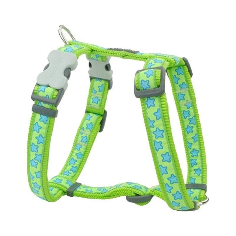 Reddingo Yıldız Desenli Köpek Göğüs Tasması 15 mm (S) - Lime