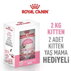 Royal Canin Kitten Yavru Kedi Maması 2 Kg   2 Adet Royal Canin Kitten Yaş Mama Hediyeli