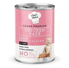 Chefs Choice Pate Chicken Kitten Tavuklu Tahılsız Ezme Yavru Kedi Yaş Maması 400 Gr