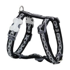 Reddingo Zincir Desenli Göğüs Tasması Siyah - 25 mm (L)