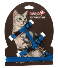 PetTagArt Ayarlanabilir Kedi Göğüs Tasma Seti Lacivert 10 mm 110 cm