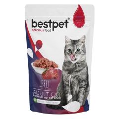 BestPet Jelly Pouch Sığır Etli Yetişkin Kedi Konservesi 85 Gr