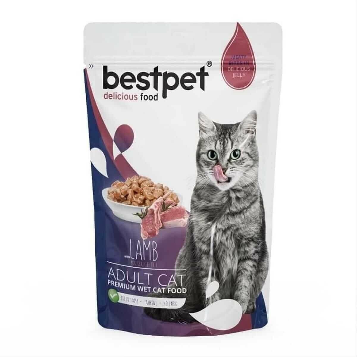 BestPet Jelly Pouch Kuzu Etli Yetişkin Kedi Konservesi 85 Gr