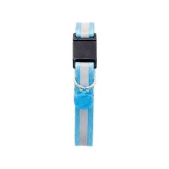 PetTagArt Güvenlik Kilitli Reflektörlü Ayarlanabilir Mavi Kedi Boyun Tasması 22-30 cm