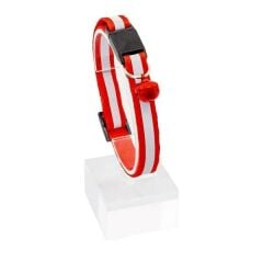PetTagArt Güvenlik Kilitli Reflektörlü Ayarlanabilir Kırmızı Kedi Boyun Tasması 22-30 cm