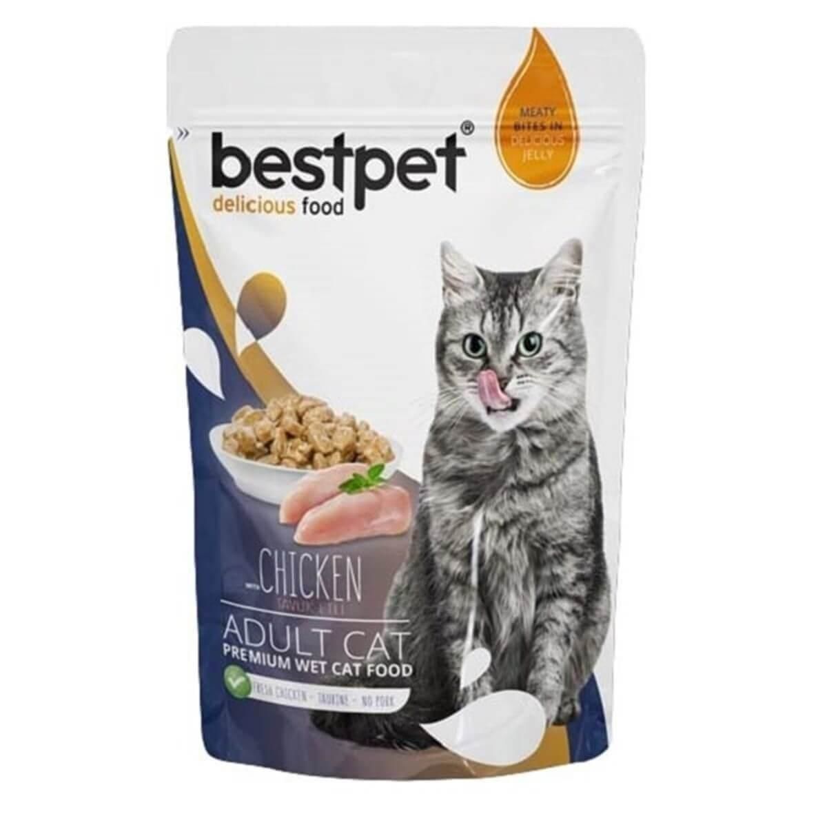 BestPet Jelly Pouch Tavuklu Yetişkin Kedi Konservesi 85 Gr