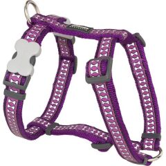 Reddingo Reflektörlü Kemik Desenli Göğüs Tasması Mor - 12 mm (Xs)