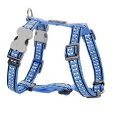 Reddingo Reflektörlü Kemik Desenli Göğüs Tasması 12 mm (Xs) - Mid Mavi