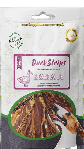 Eco Natura Pet Duck Strips Yumuşak Ördek Eti Dilim Köpek Ödülü 80 Gr