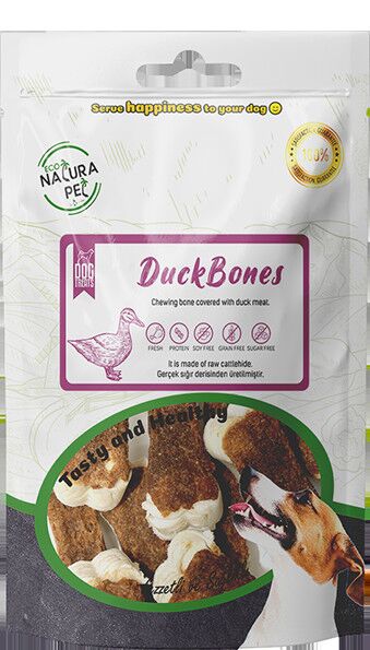 Eco Natura Pet Duck Bones Ördek Eti Kaplı Pres Kemik Köpek Ödülü 105Gr