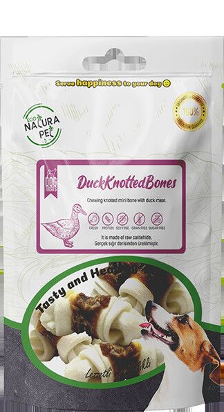 Eco Natura Pet Duck Knotted Bones Ördek Etli Düğüm Kemik 100Gr