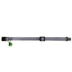 PetTagArt Güvenlik Kilitli Ayarlanabilir Lacivert Beyaz Desenli  Yumuşak Doku Kedi Boyun Tasması 22-30 cm
