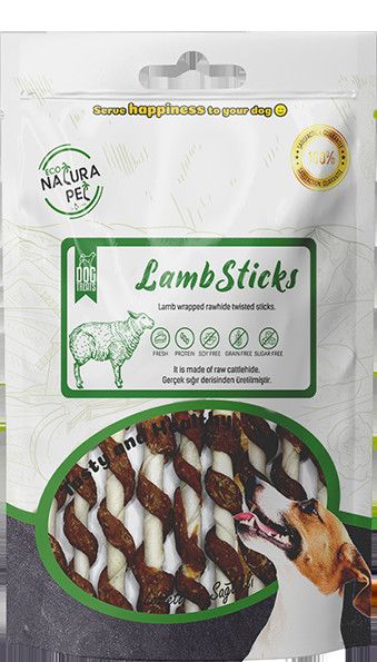 Eco Natura Pet Lamb Sticks Kuzu Sargılı Stick Kemik Köpek Ödülü 100 Gr