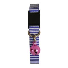 PetTagArt Güvenlik Kilitli Ayarlanabilir Mavi Beyaz Desenli  Yumuşak Doku Kedi Boyun Tasması 22-30 cm
