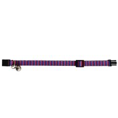 PetTagArt Güvenlik Kilitli Ayarlanabilir Çizgili Desenli  Yumuşak Doku Kedi Boyun Tasması 22-30 cm