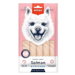 Wanpy Somonlu ve Tavuklu Sıvı Köpek Ödülü 5x14 Gr