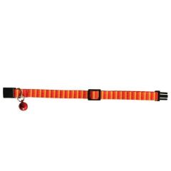 PetTagArt Güvenlik Kilitli  Ayarlanabilir Turuncu Sarı  Yumuşak Doku Kedi Boyun Tasması 22-30 cm