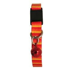 PetTagArt Güvenlik Kilitli  Ayarlanabilir Turuncu Sarı  Yumuşak Doku Kedi Boyun Tasması 22-30 cm