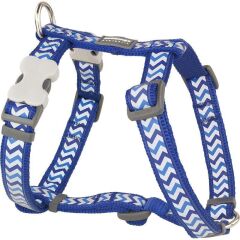 Reddingo Reflektörlü Ziggy Desenli Göğüs Tasması Lacivert - 25 mm (Xl)