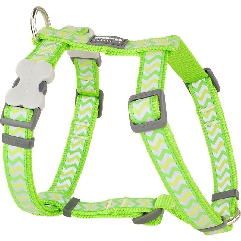 Reddingo Reflektörlü Ziggy Desenli Göğüs Tasması 12 mm (Xs) - Lime