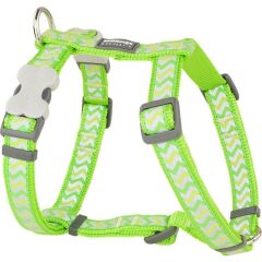 Reddingo Reflektörlü Ziggy Desenli Göğüs Tasması 12 mm (Xs) - Lime