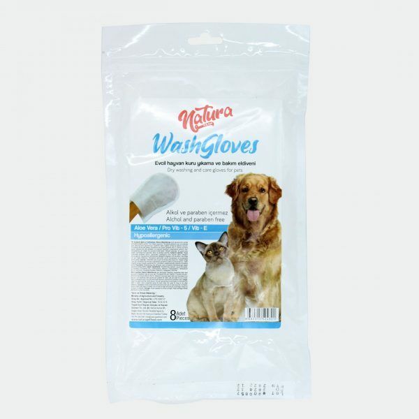 Natura Washgloves Evcil Hayvan Temizleme Kesesi 8´li