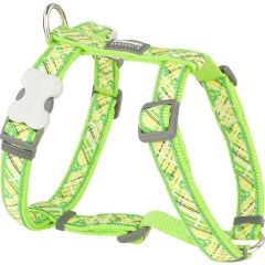 Reddingo Flanno Desenli Köpek Göğüs Tasması 12 mm (Xs) - Lime