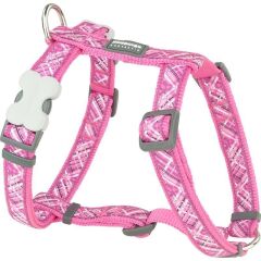 Reddingo Flanno Desenli Köpek Göğüs Tasması 12 mm (Xs) - Fusya