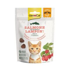 Gimcat Crunchy Snacks Somon _ Ahududulu Tahılsız Kedi Ödülü 50 Gr