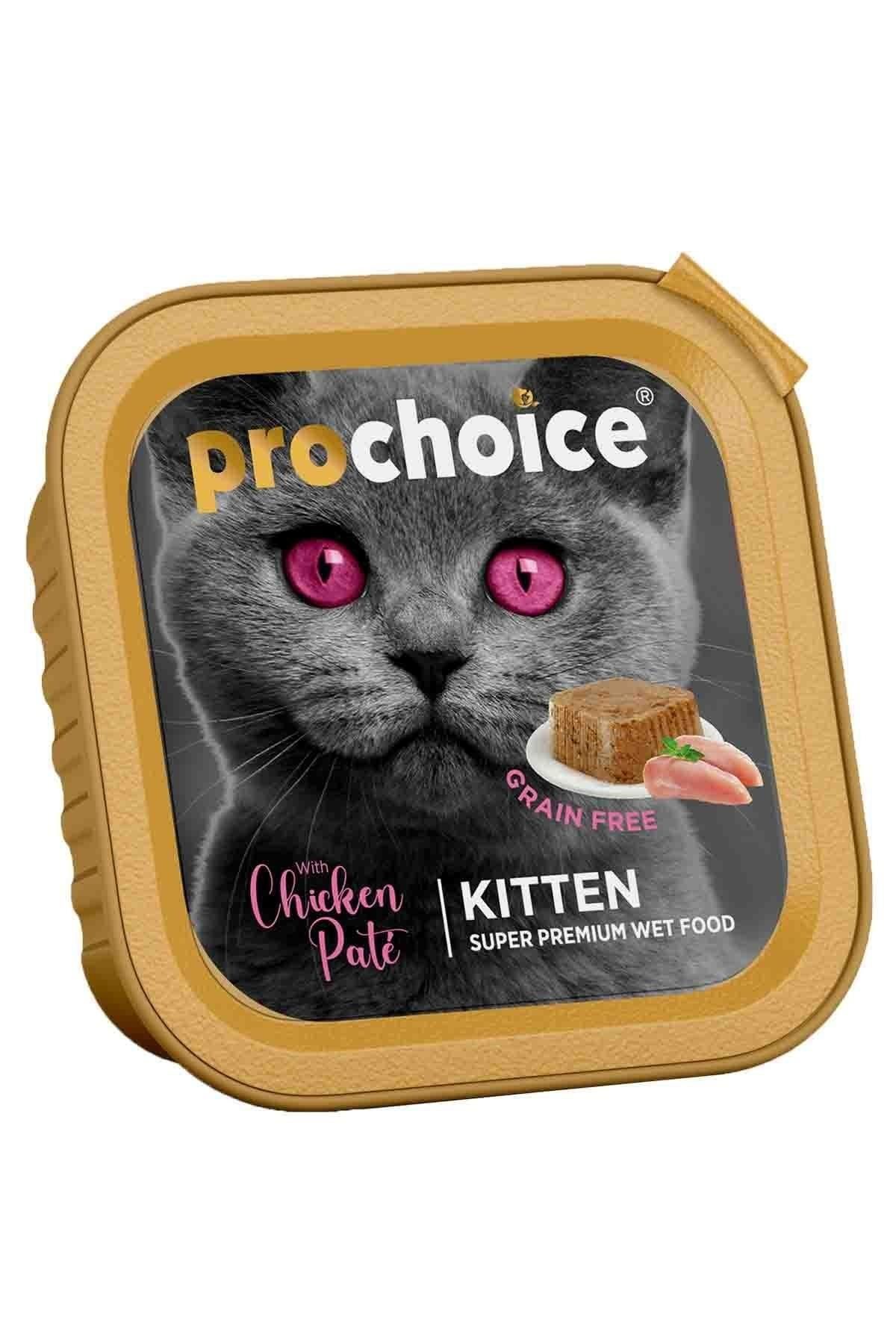 Pro Choice Kitten Pate Tavuk Etli Tahılsız Yaş Yavru Kedi Maması 100 Gr