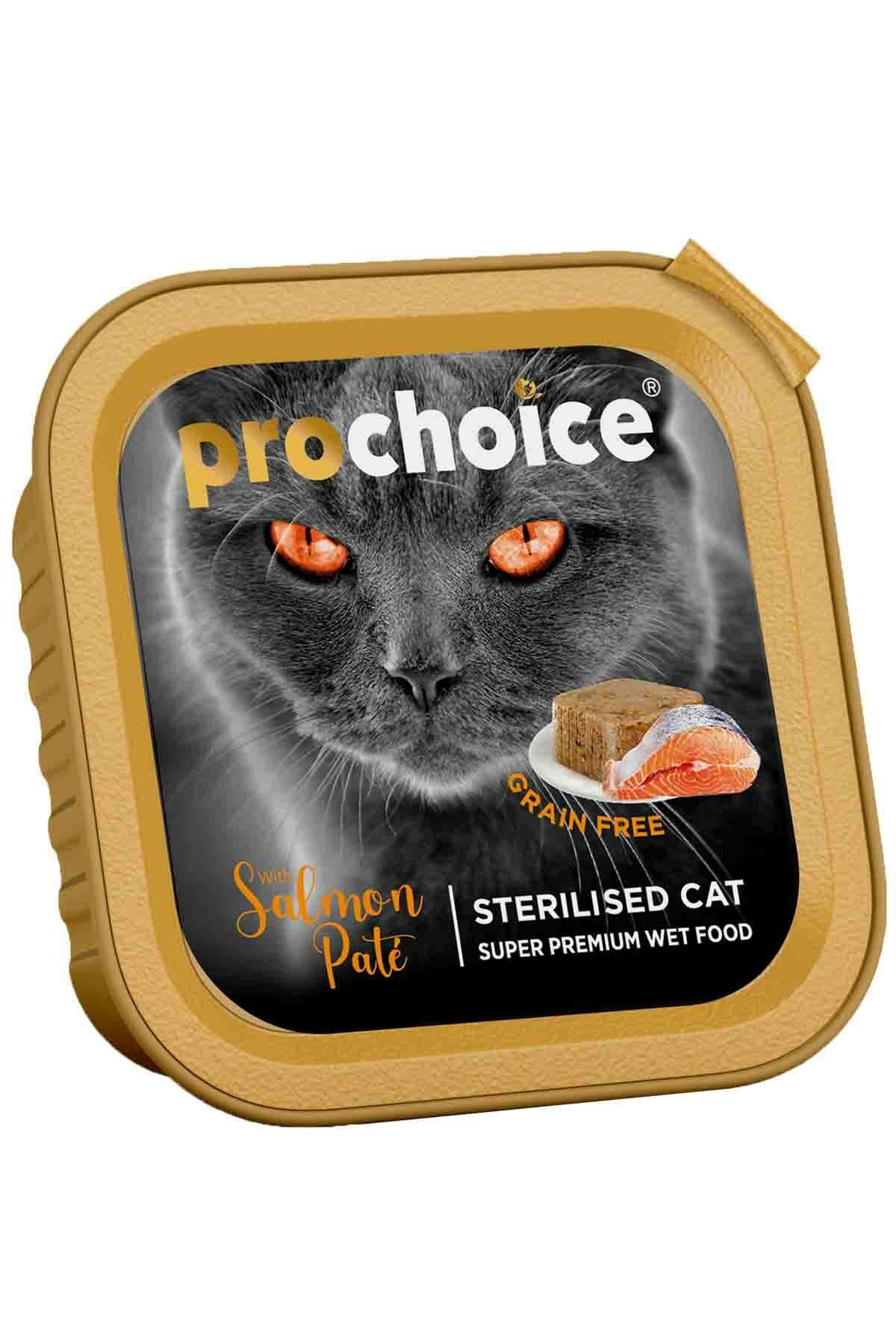 Pro Choice Sterilised Somonlu Kısırlaştırılmış Tahılsız Yaş Kedi Maması 100 Gr