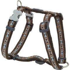 Reddingo Bone Yard Desenli Köpek Göğüs Tasması 20 mm (M) - Kahverengi