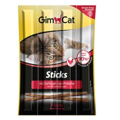 Gimcat Sticks Tavuklu ve Ciğerli Kedi Ödül Çubukları 4 Parça-20 Gr