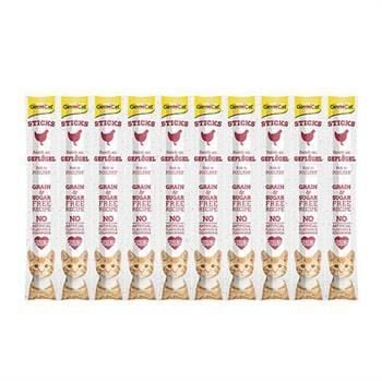GimCat Sticks Tahılsız Kümes Hayvanlı Ödül Çubuğu 10 Lu